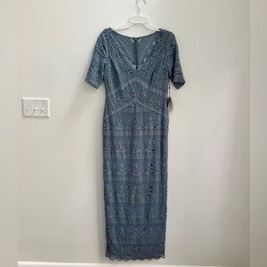 NEW Dusty Blue Adrianna Pappel Lace Gown size 10
